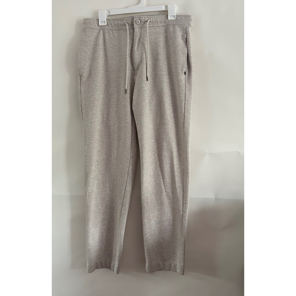 Vuori Meta Pant Mens Large Beige Heather Straight Leg Drawstring V450 Joggers